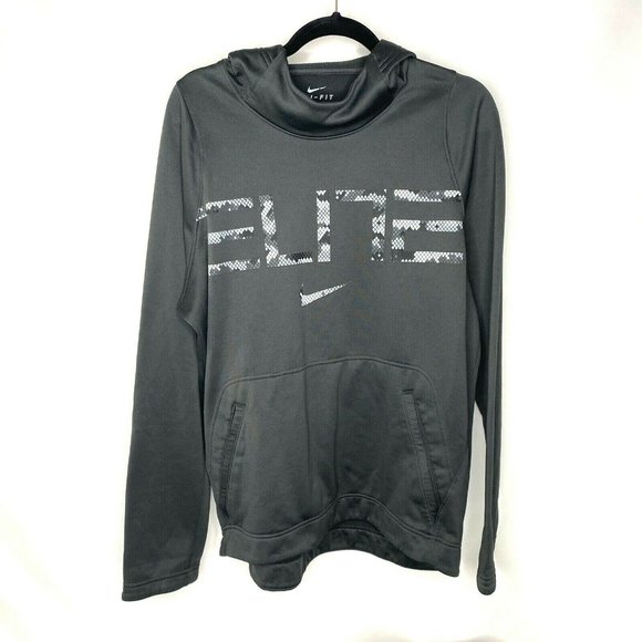 NIKE Elite Dri-Fit Mens Medium Black Hoodie - Picture 2 of 11